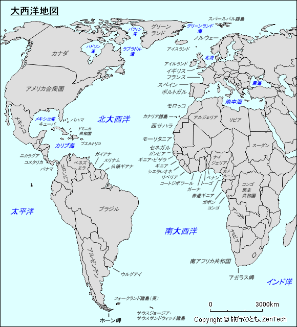 大西洋地図