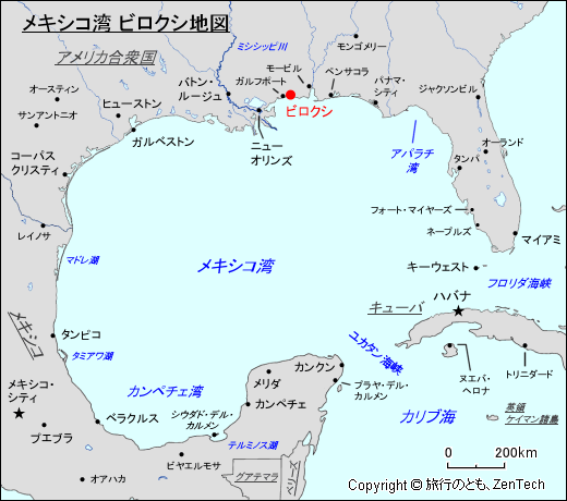 メキシコ湾 ビロクシ地図