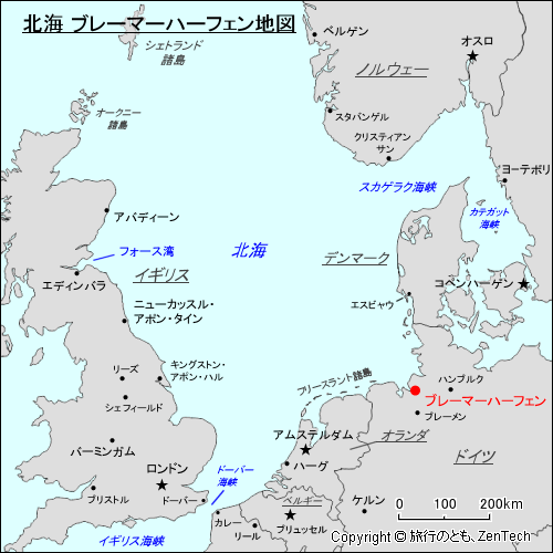 北海 ブレーマーハーフェン地図