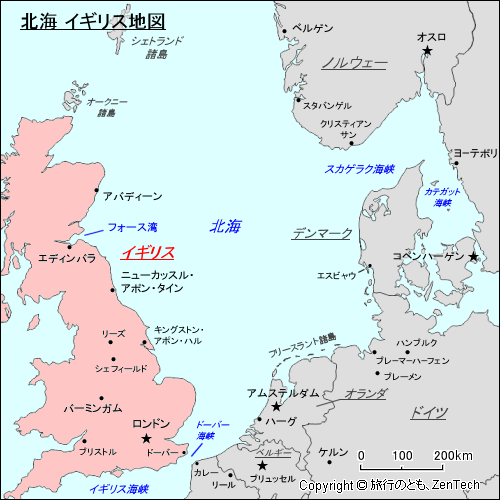 北海 イギリス地図