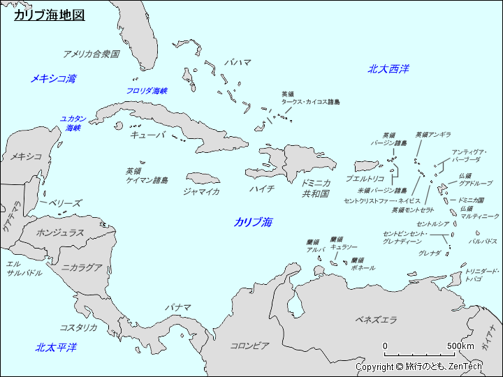 カリブ海地図