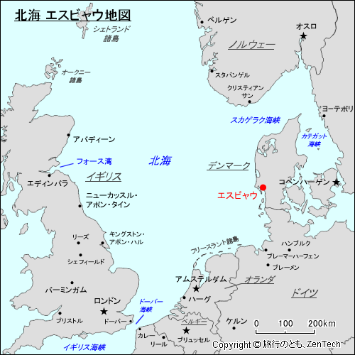 北海 エスビャウ地図