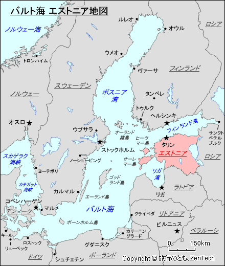 バルト海 エストニア地図