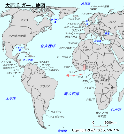 大西洋 ガーナ地図