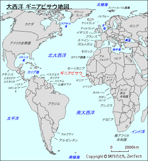 大西洋 ギニアビサウ地図