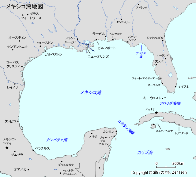メキシコ湾地図