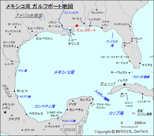 メキシコ湾 ガルフポート地図