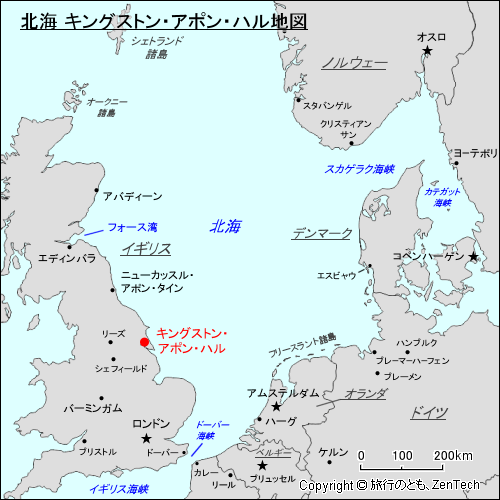 北海 キングストン・アポン・ハル地図