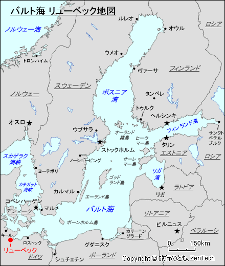 バルト海 リューベック地図