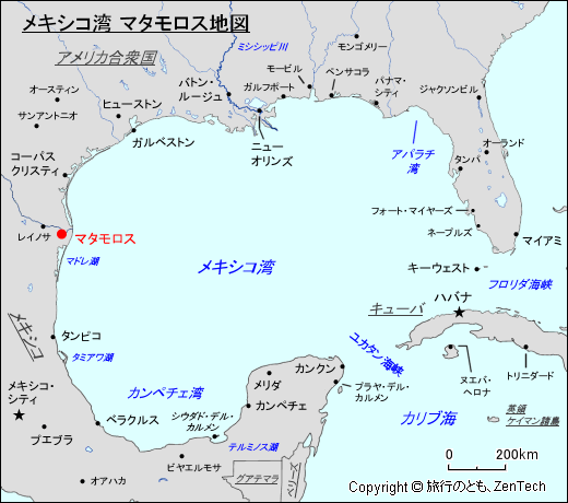 メキシコ湾 マタモロス地図