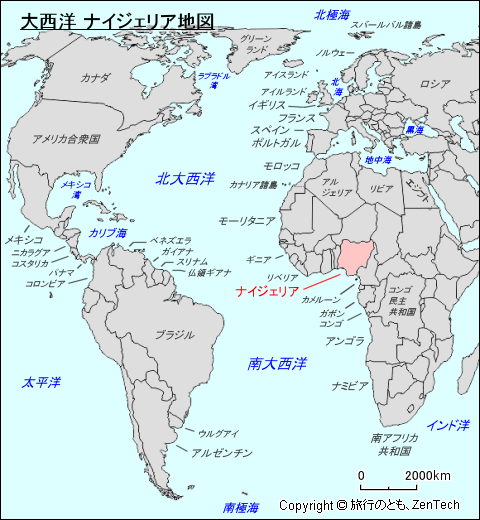 大西洋 ナイジェリア地図