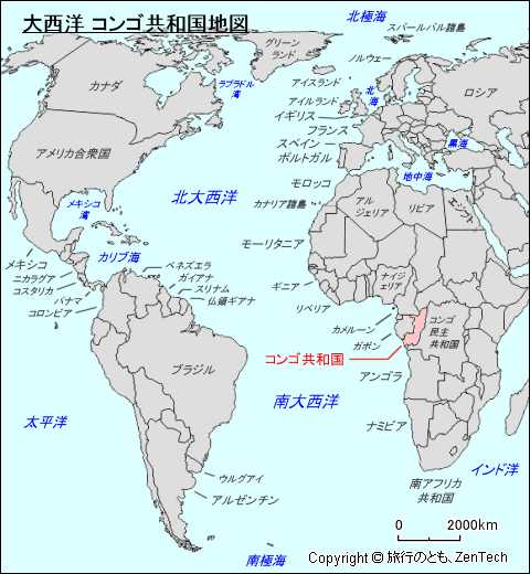 大西洋 コンゴ共和国地図