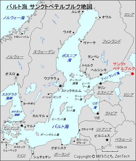 バルト海 サンクトペテルブルク地図