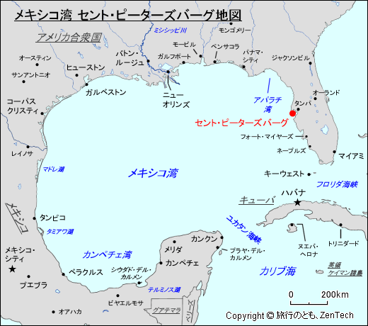 メキシコ湾 セント・ピーターズバーグ地図