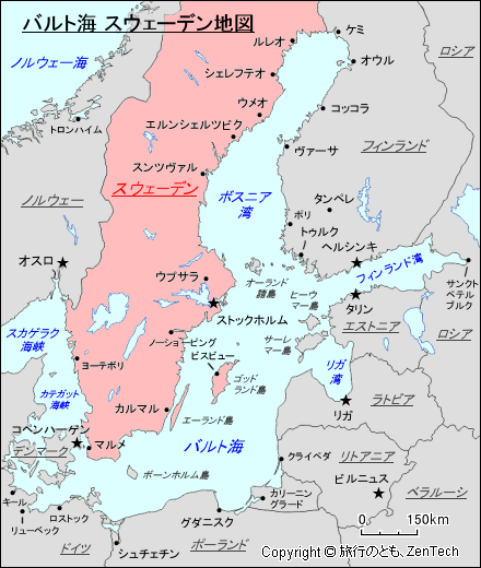 バルト海 スウェーデン地図