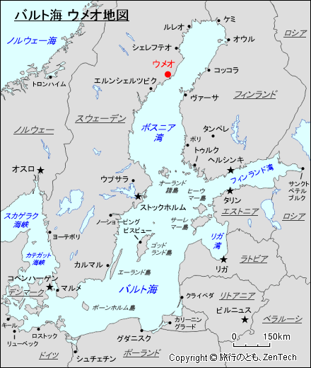 バルト海 ウメオ地図