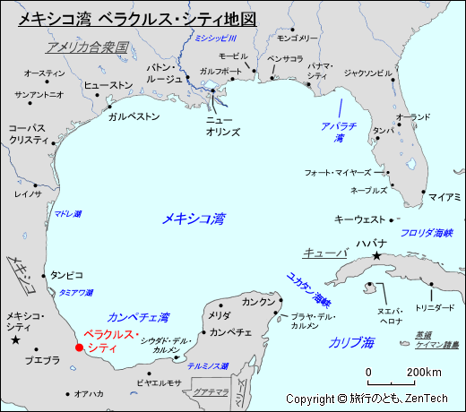 メキシコ湾 ベラクルス・シティ地図