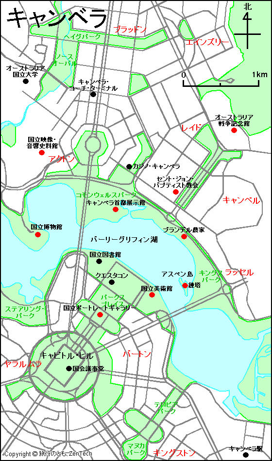 キャンベラ地図