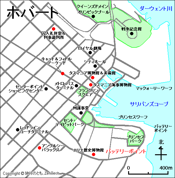 ホバート地図