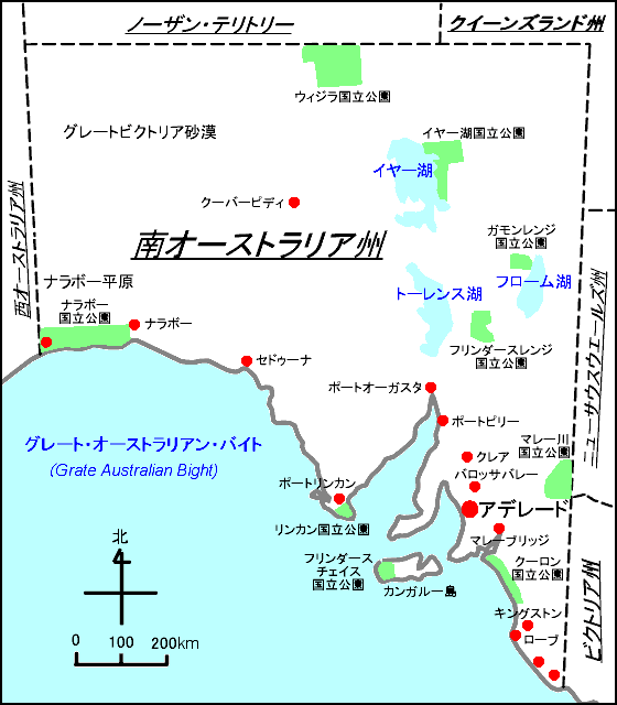 南オーストラリア州 地図