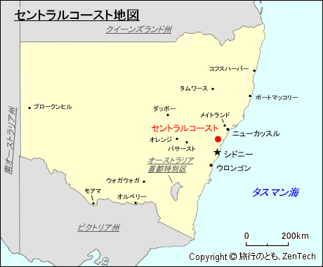 セントラルコースト地図