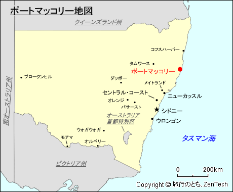 ニューサウスウエールズ州ポートマッコリー地図