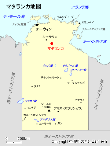 ノーザンテリトリー マタランカ地図