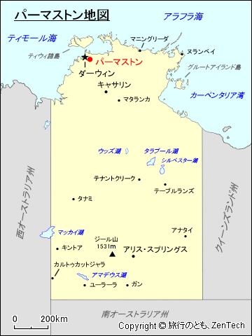 ノーザンテリトリー パーマストン地図