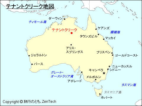 テナントクリーク地図