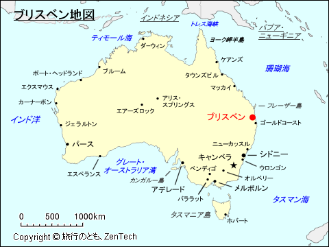 クイーンズランド州ブリスベン地図