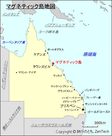 クイーンズランド州マグネティック島地図