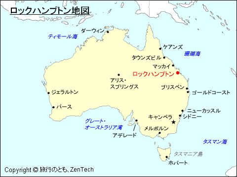 ロックハンプトン地図