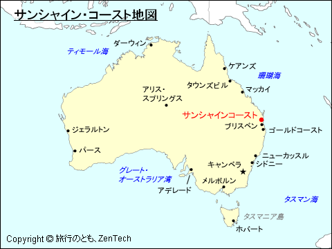 サンシャイン・コースト地図