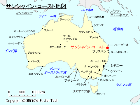 サンシャイン・コースト地図