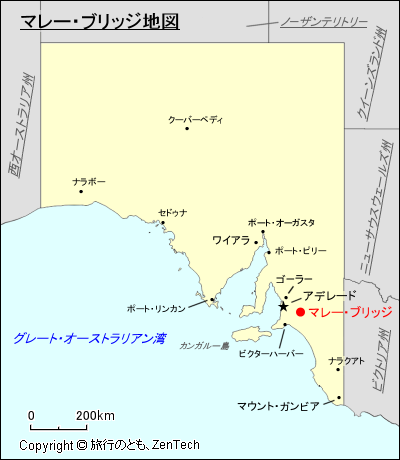 南オーストラリア州マレー・ブリッジ地図