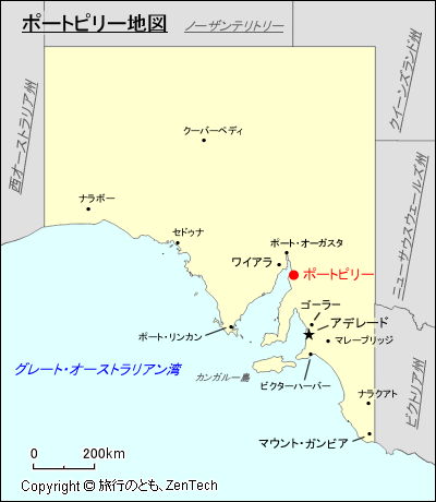 南オーストラリア州ポートピリー地図