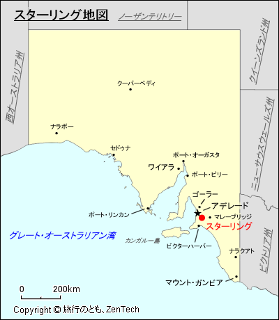南オーストラリア州スターリング地図
