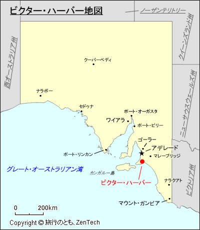 南オーストラリア州ビクター・ハーバー地図