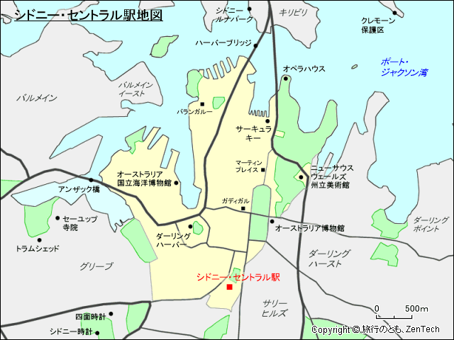シドニー・セントラル駅地図