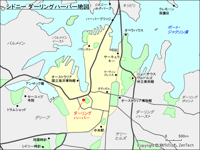 シドニー ダーリングハーバー地図
