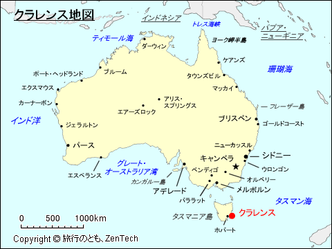 クラレンス地図