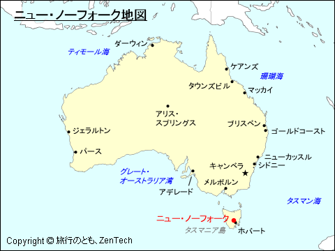 ニュー・ノーフォーク地図
