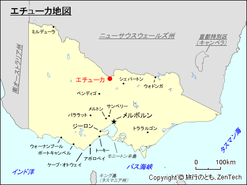 ビクトリア州エチューカ地図