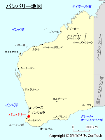 西オーストラリア州バンバリー地図