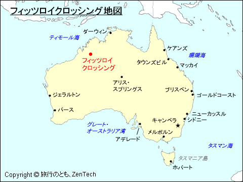 フィッツロイ・クロッシング地図