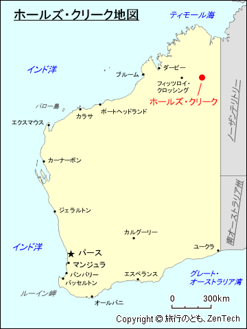西オーストラリア州ホールズ・クリーク地図