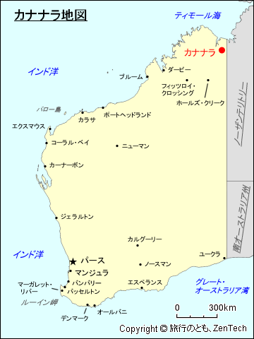 西オーストラリア州カナナラ地図