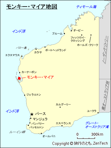 西オーストラリア州モンキー・マイア地図