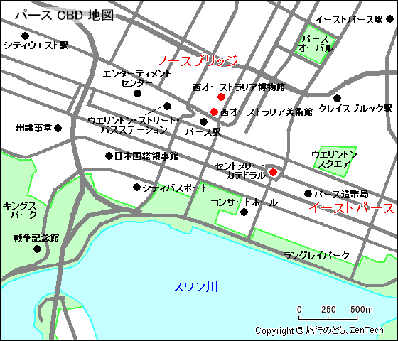 パース CBD 地図