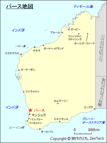 西オーストラリア州パース地図